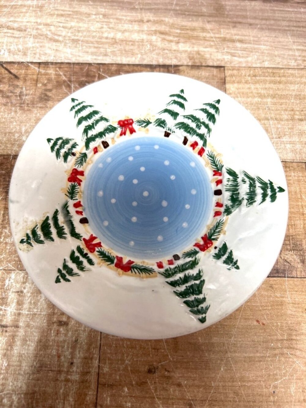 Yankee Candle Co. Decorative Small Plate With Christmas Tree & Bow Design